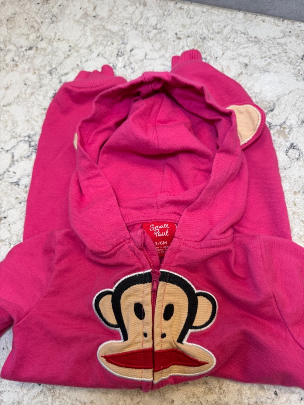 Paul Frank one piece jumpsuit bodysuit pink zip-up hoodie Julius the monkey logo - Picture 9 of 12